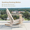 High Fanned Back Acacia Wood Outdoor Rocking Chair