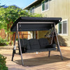 Three-Seat Porch Swing with Canopy and Side Trays