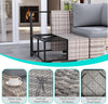 6-Piece Outdoor Wicker Patio Set With Grey Cushions