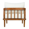 Acacia Wood Outdoor Patio Chair With Vertical Slatted Arms