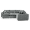 Modern Boucle L-Shaped Sectional Sofa with Two Moveable Ottomans,
