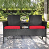 Wicker Outdoor Conversation Set With Removable Cushions
