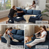 Cerulean Linen Convertible Sleeper Sofa with Pullout