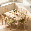 Cane Back Rattan Dining Chairs, Set of 2 — Olive Green