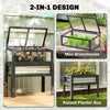 Fir Wood Elevated Raised Garden Bed with Cold Frame