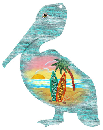 Pelican Wooden Coastal Door & Wall Decor
