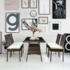 5-Piece Wicker Patio Dining Set with Tempered Glass Table