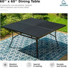 9-Piece Patio Dining Set with 60-Inch Square Table, Blue