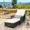Adjustable Rattan Chaise Lounge Chair
