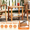 2-Tier Eucalyptus Wood Outdoor Side Table