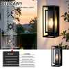 Modern Matte Black Outdoor Wall Sconce, 2-Pack