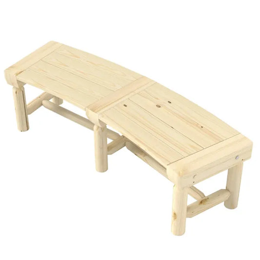 Fir Wood Slatted Garden Bench, Seats Two
