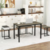 Nested Oak Dining Set with Bench & 2 Stools (4-Piece)
