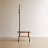 Solid Beech Hall Tree Bench with Coat Rack & Shoe Storage