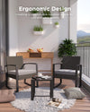 3-Piece Rattan Rocking Bistro Set with Coffee Table