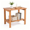 2-Tier Eucalyptus Wood Outdoor Side Table