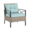 4-Piece PE Wicker Conversation Set with Black Metal Table