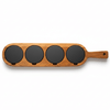 Acacia Wood & Slate Serving Board with Handle, 18x12 Inch