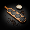 Acacia Wood & Slate Serving Board with Handle, 18x12 Inch