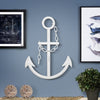 White Anchor Wall Decor, 16" Cast Iron Nautical Wall Art