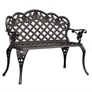 Cast Aluminum Garden Bench, Antique Copper Finish