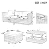 5-Piece PE Wicker Patio Set with Wood-Top Coffee Table