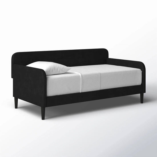 Twin size Modern Black Velvet Upholstered Daybed-2