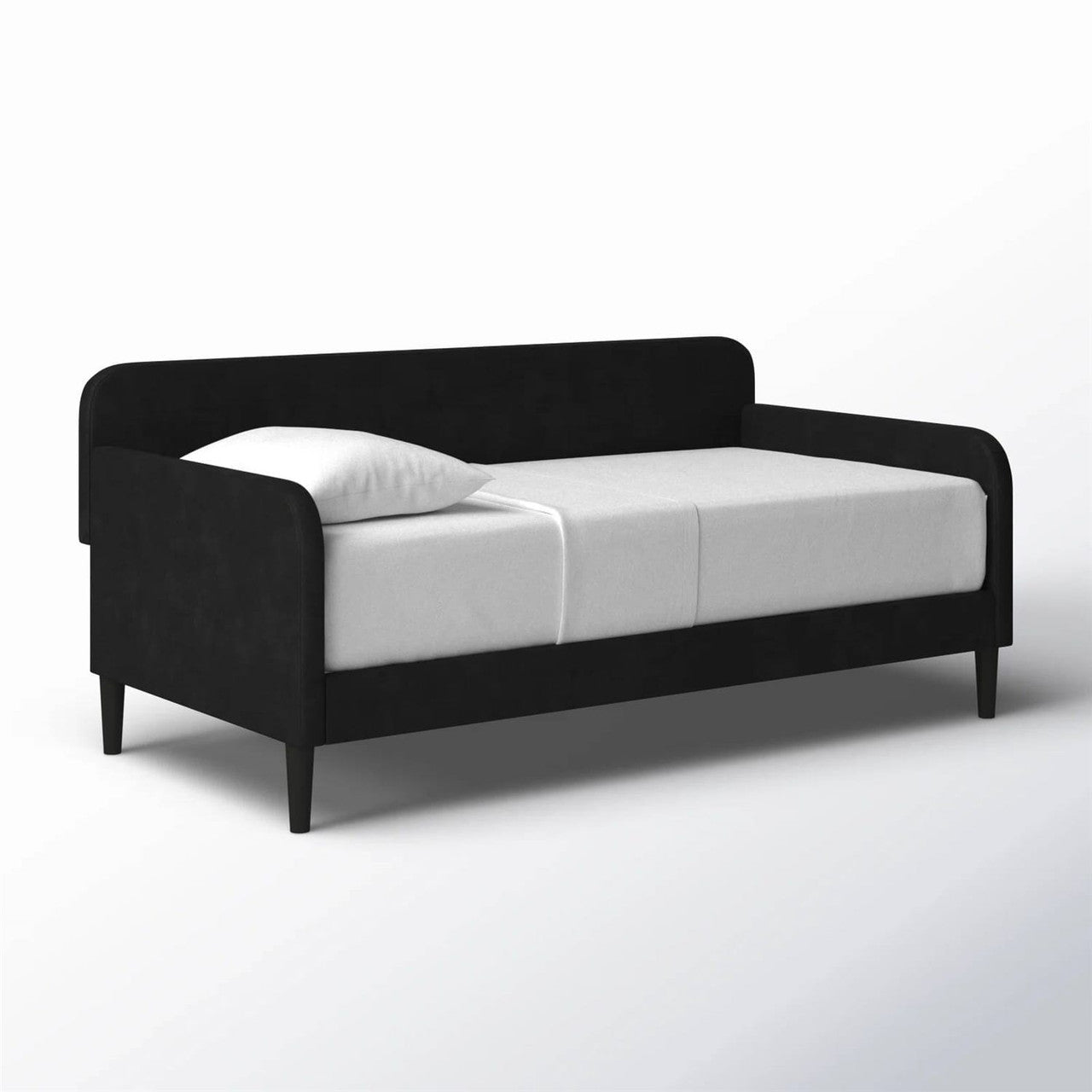 Twin size Modern Black Velvet Upholstered Daybed-2