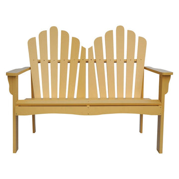 Cedar Wood Garden Bench Loveseat in Beeswax Finish