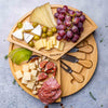 Bamboo Cheese Board and Knife Set - 14 Inch Swiveling Charcuterie