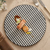 Black & White Geometric Ceramic Dinner Plate – 10.25" Modern Tableware