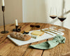 Cyara White Marble Cheese Board with Cutlery
