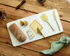 Cyara White Marble Cheese Board with Cutlery