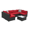 5-Piece PE Wicker Patio Sofa Set with Coffee Table