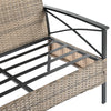 4-Piece PE Wicker Conversation Set with Black Metal Table
