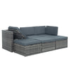 5-Piece PE Wicker Patio Set with Wood-Top Coffee Table