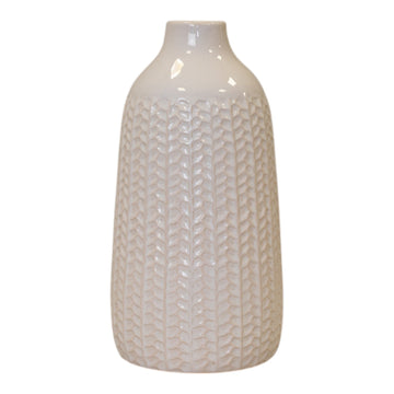 White Ceramic Vase (28.5cm) BD12.8 x H28.5cm