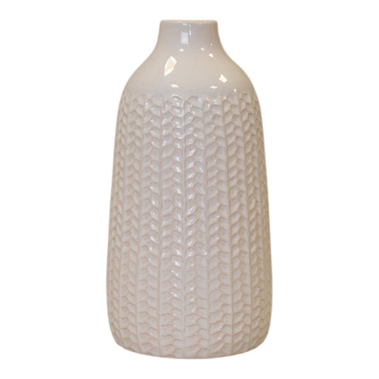 White Ceramic Tall Vase, 28.5cm