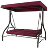 Burgundy Canopy Porch Swing with Cushions