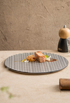 Black & White Geometric Ceramic Dinner Plate – 10.25" Modern Tableware