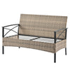 4-Piece PE Wicker Conversation Set with Black Metal Table