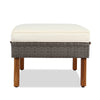 9-Piece Rattan & Acacia Patio Furniture Set — Beige Cushions