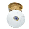 Round Wooden Box with Marble Agate Lid