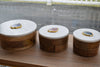 Round Wooden Box with Marble Agate Lid
