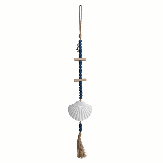 Driftwood Seashell Wall Hanging with Wooden Scallop Shells