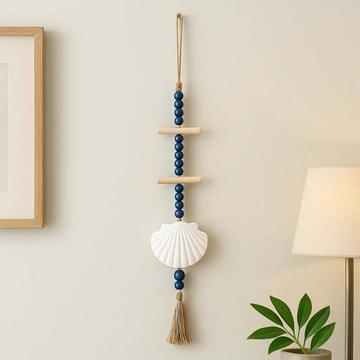 Driftwood Seashell Wall Hanging with Wooden Scallop Shells