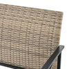 4-Piece PE Wicker Conversation Set with Black Metal Table