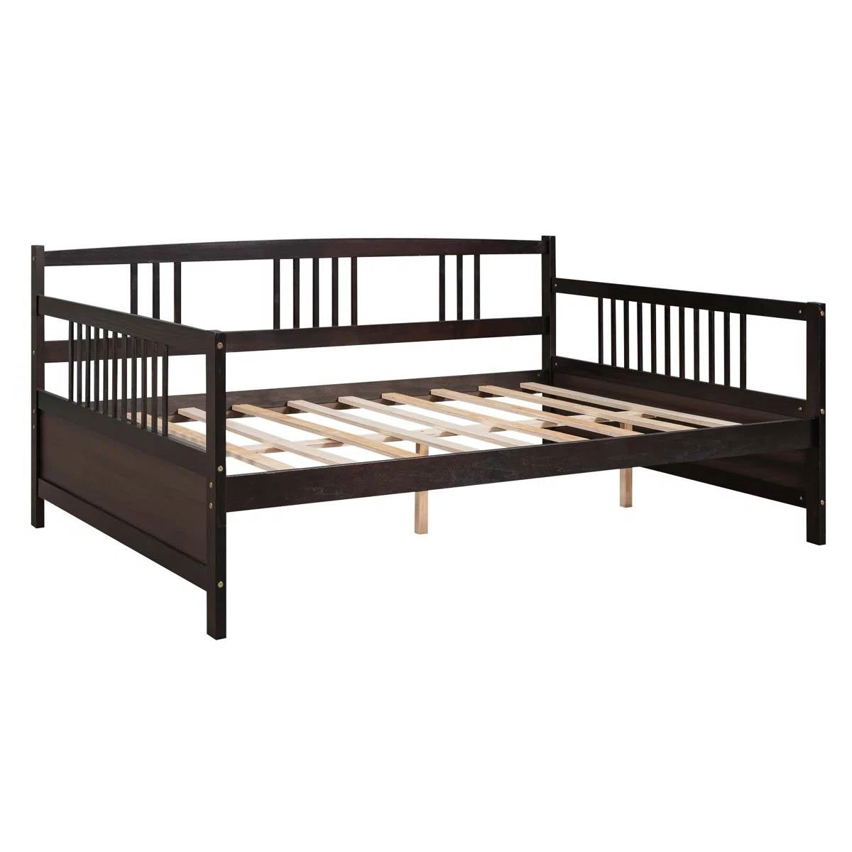 Full size Daybed in Dark Brown Wood Finish-1