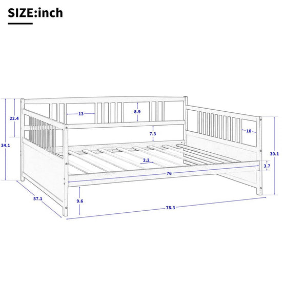 Full size Daybed in Dark Brown Wood Finish-3