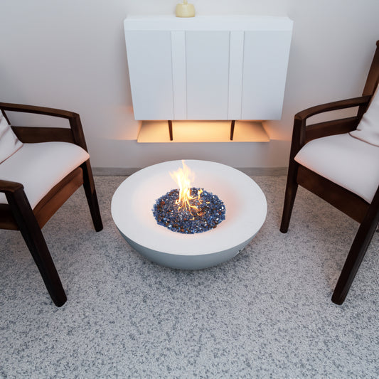 42" Concrete Propane Fire Pit Bowl — Antique White